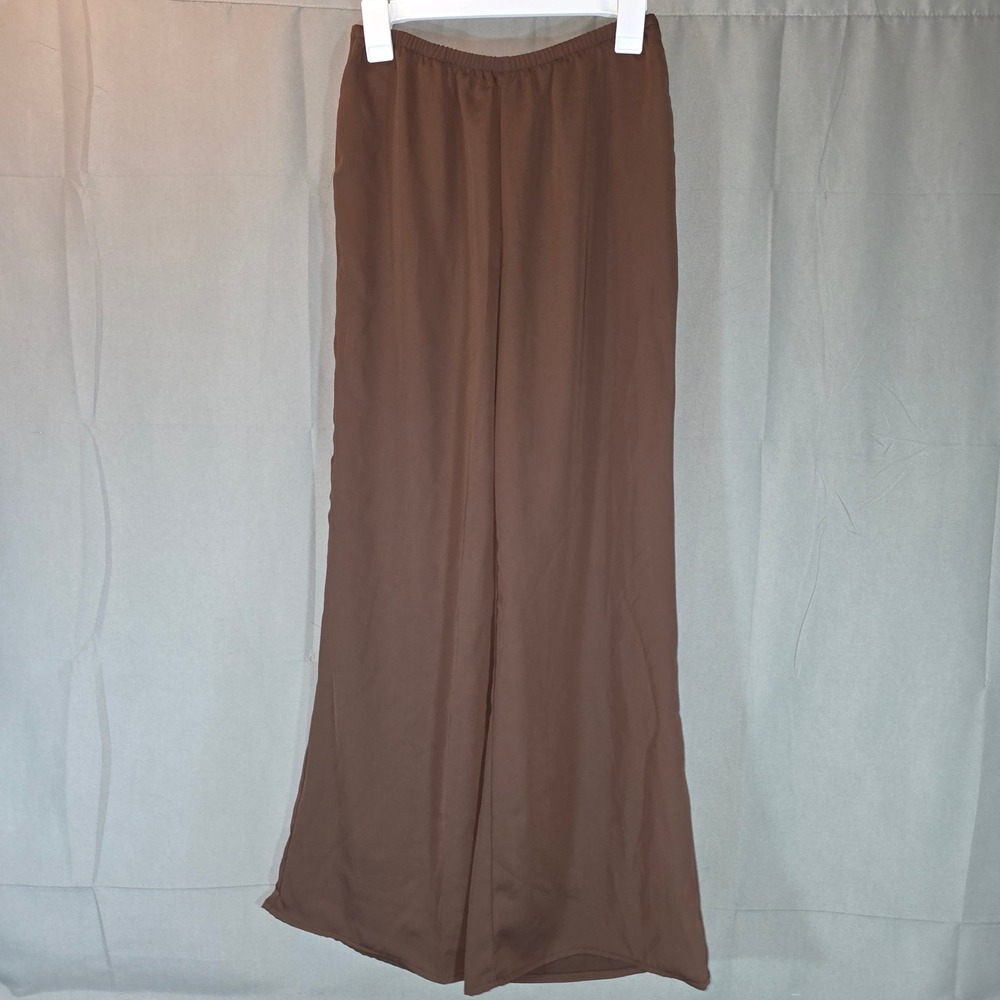 A New Day Womens Brown Wide Leg Elastic Waist Pants XS 018 04 0494
